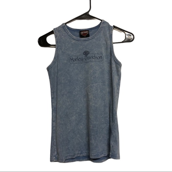Harley Davidson Blue Tank Top Sz Small‎ 100% Cotton - Picture 1 of 6